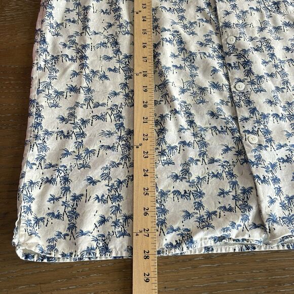 Silk Icon Button Up Shirt Mens Medium 100% Silk Tropical Palm Trees Lightweight - Picture 10 of 10